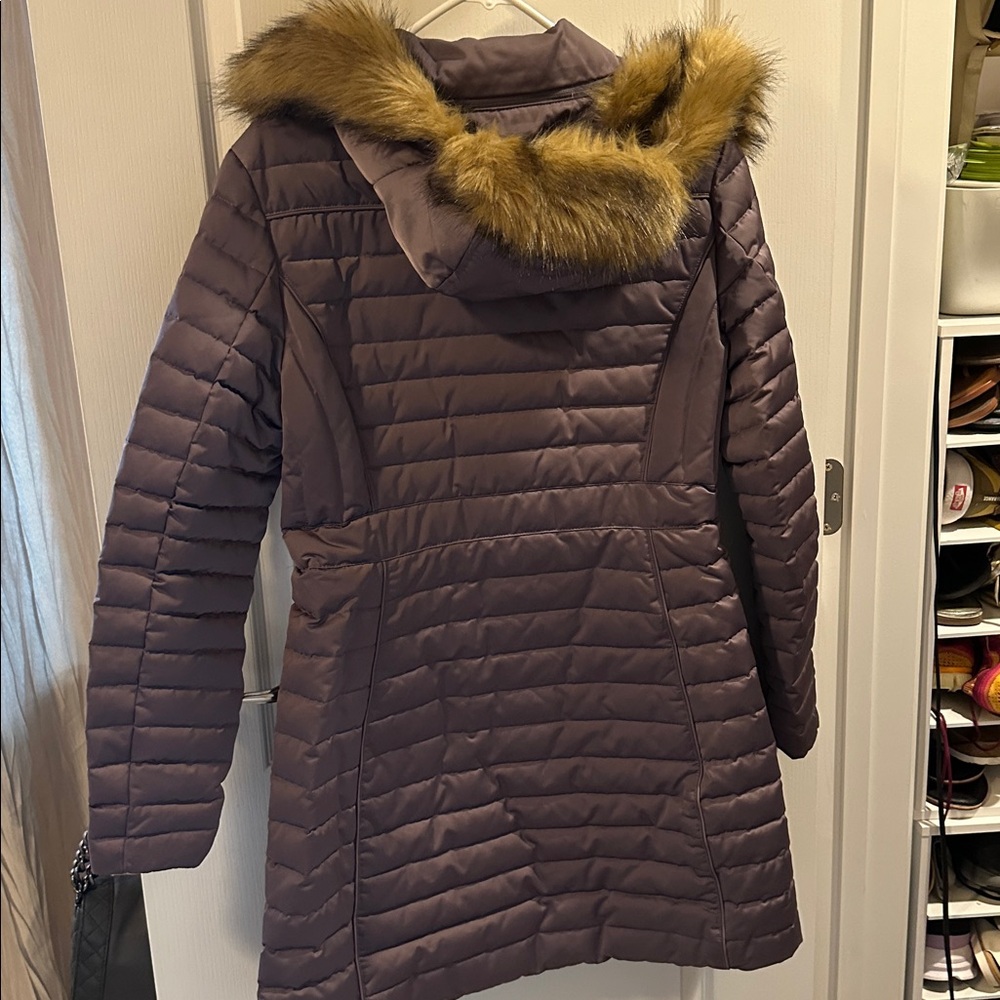 HUNTER Beautiful quality Women's Quilted Coat with removable Faux Fur Hood MINT - Picture 3 of 11